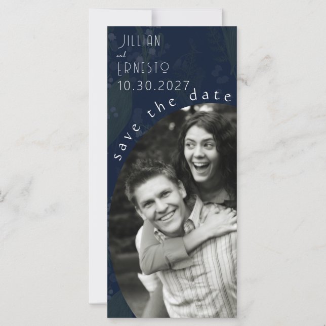 Lily of Valley Darkest Blue with Faded Background (Front)