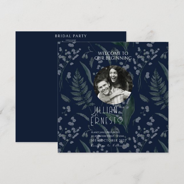 Lily of Valley Ferns  || Dark Blue Photo Program (Front/Back)