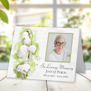 Lily of Valley Flowers Funeral Sympathy Thank You Card