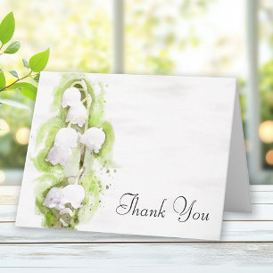 Lily of Valley Flowers Funeral Sympathy Thank You Card
