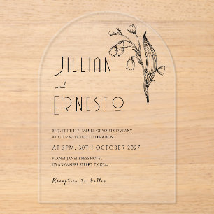 Lily of Valley No Colour Removeable Illus Custo Acrylic Invitations