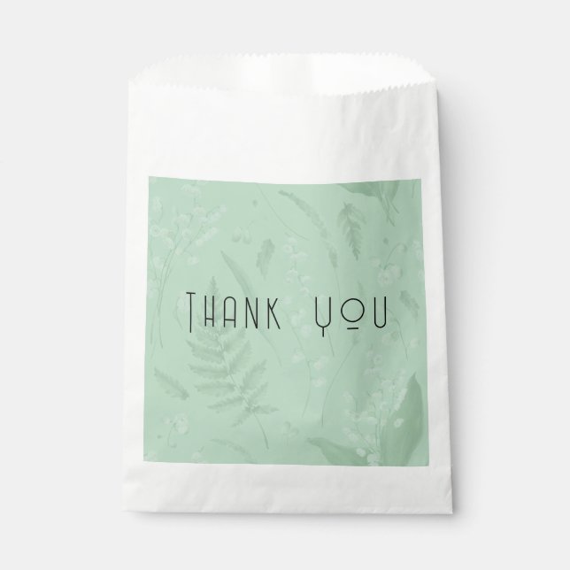 Lily of Valley || Soft Green Blank Inside Custom Favour Bag (Front)