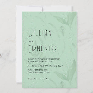 Lily of Valley with Ferns    Soft Green Custom Invitation