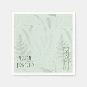 Lily of Valley with Ferns    Soft Green Custom Napkin