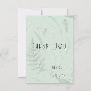Lily of Valley with Ferns    Soft Green Custom Thank You Card