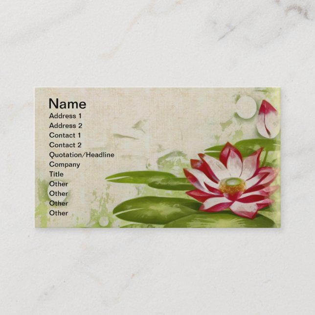 Lily Pad Floral Business Card (Front)