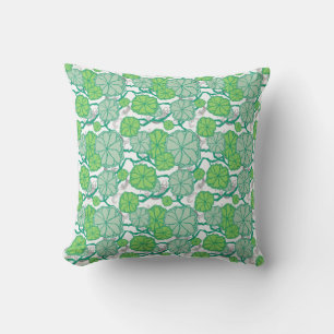 Lily Pad Koi Fish Pattern Throw Pillow