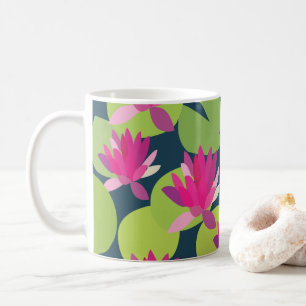 Lily Pad Lilypad Pink Lotus Flowers Floral Coffee Mug