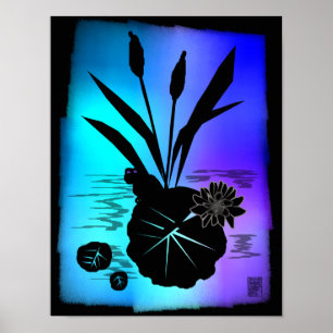 lily pad silhouette poster