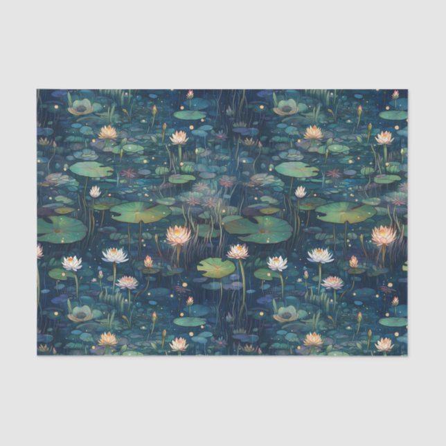 Lily Pads and Flowers Tissue Paper (Front)