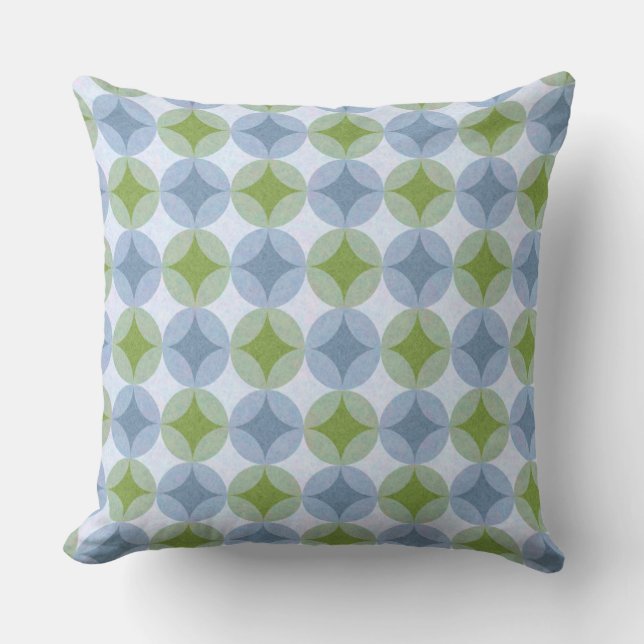 Lily Pads (Blue & Green Stars) Throw Pillow (Front)