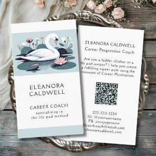 Lily Pads Elegant Swan Career Coach Business Card