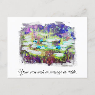 ** Lily Pads Monet Pond AR23 Personalize text  Postcard