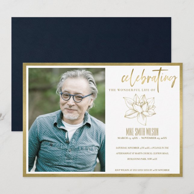 LILY PHOTO CELEBRATING LIFE MEMORIAL SERVICE CARD (Front/Back)