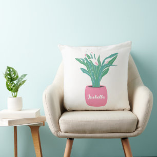 Lily Plant Personalised Throw Pillow