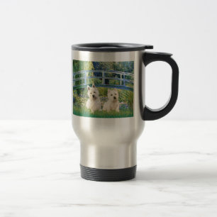 Lily Pond Bridge - Westies (two) Travel Mug