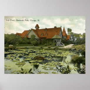 Lily Pond, Humboldt Park, Chicago Vintage Poster
