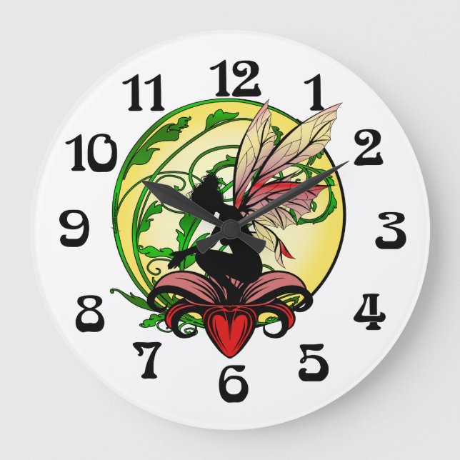 Lily Shadow Fairy Large Clock (Front)