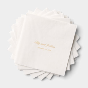 Lily Simple Classic Elegant Wedding Foil Napkins