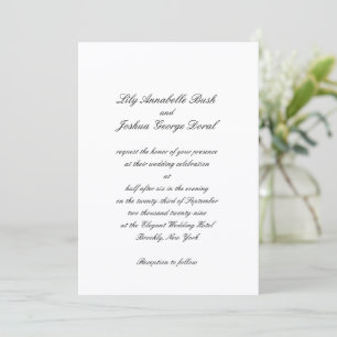Lily Simple Classic Elegant Wedding Invitation