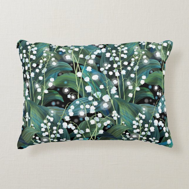 Lily Valley Seamless Pattern Background Accent Pillow (Front)
