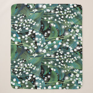 Lily Valley Seamless Pattern Background Sherpa Blanket