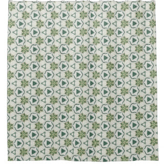 Lily white & green geometric patterned