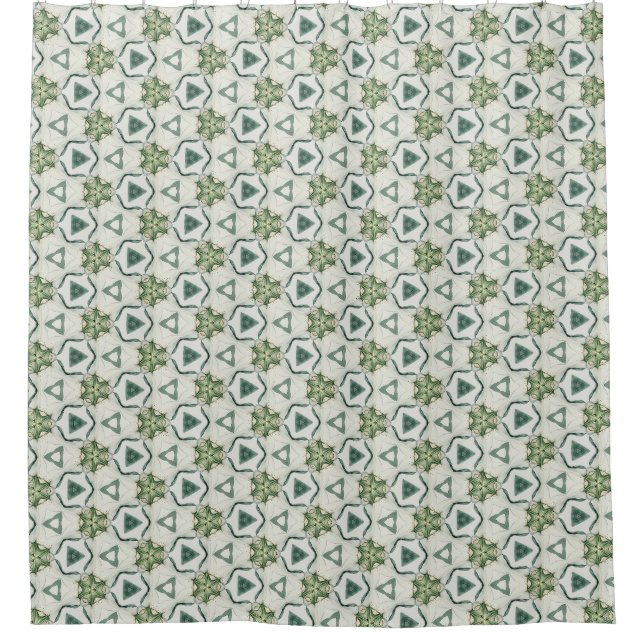 Lily white & green geometric patterned  (Front)