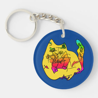 Lily's Abstract Cat Keychain