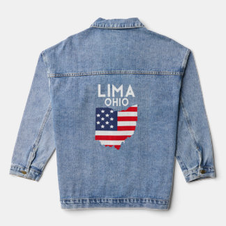 Lima Ohio USA State America Travel Ohioan Premium Denim Jacket