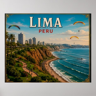 🧲 Lima Peru Travel Keepsake For Vacation Memories Poster