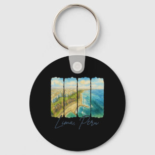 Lima Peru Traveling Trip Brushstroke Lima Peru Sou Keychain
