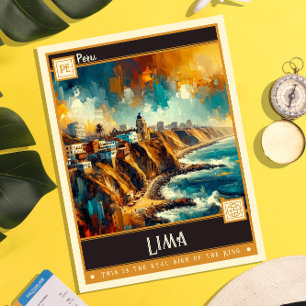 Lima, Peru   Vintage Painting Postcard