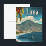 Lima Peru Vintage Retro Travel Illustration Postcard<br><div class="desc">Lima Peru Vintage Retro Travel Illustration</div>
