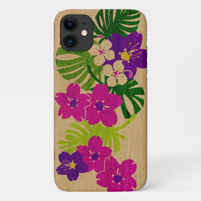 Limahuli Garden Hawaiian Faux Wood Pink Case-Mate iPhone Case (Back)