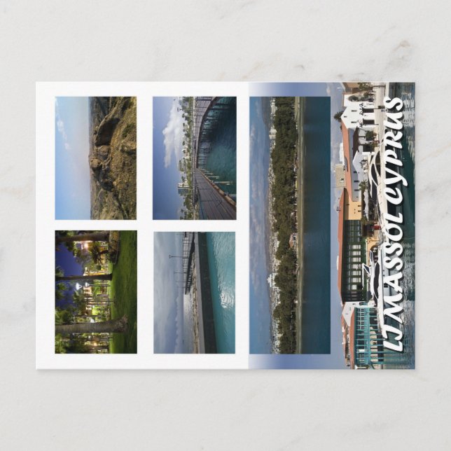 Limassol Chypre carte postale ville ville nuit mod (Devant)