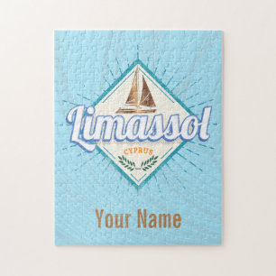 Limassol City Cyprus Retro Sailing Ship Vintage Jigsaw Puzzle