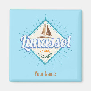 Limassol City Cyprus Retro Sailing Ship Vintage Lu Magnet