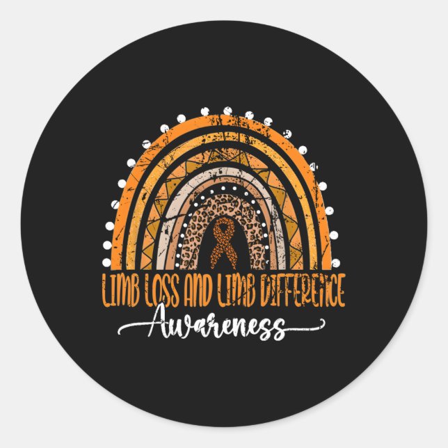 Limb Loss Limb Difference Awareness We Wear Orange Classic Round Sticker (Front)