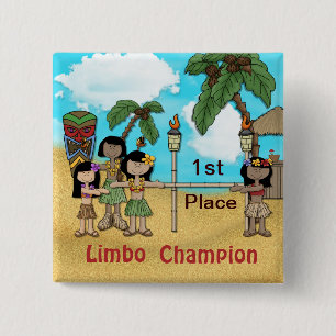 Limbo Luau Birthday Party - Limbo Champion 2 Inch Square Button