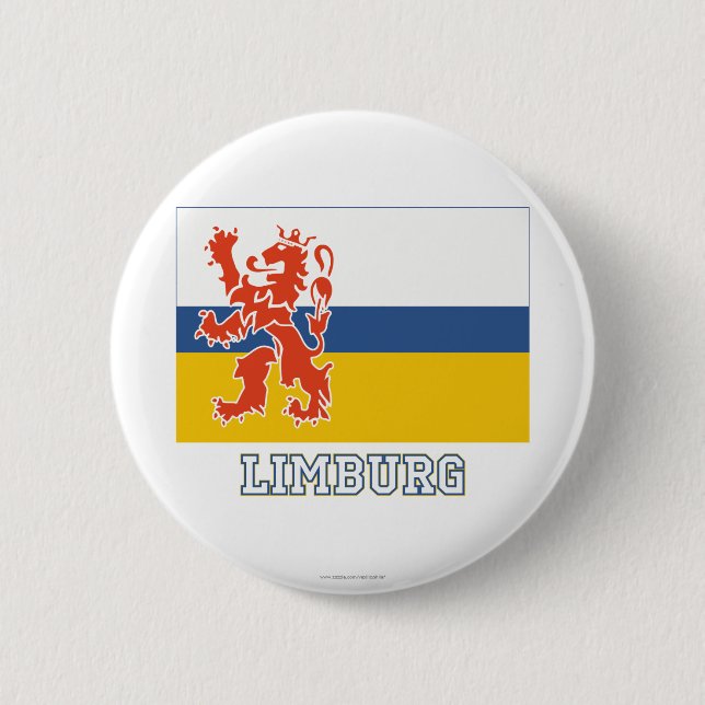 Limburg Flag with name 2 Inch Round Button (Front)