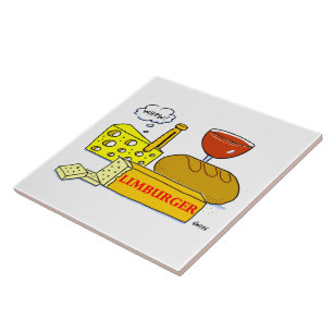 Limburger Cheese Lover Humourous Cartoon Kitchen Tile
