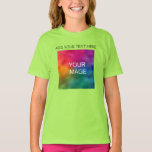 Lime Add Your Text Photo Template Girls Basic T-Shirt<br><div class="desc">Lime Add Your Text Photo Template Girls Basic T-Shirt.</div>
