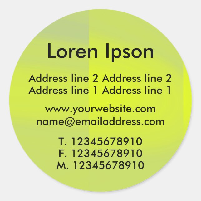 Lime Aid Business / Profile Classic Round Sticker (Front)