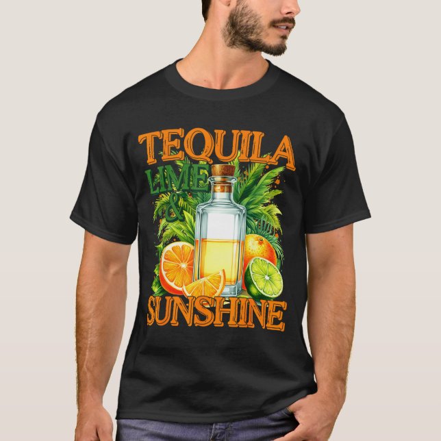 Lime &amp; sunshine cinco de mayo drinking funny T-Shirt (Front)