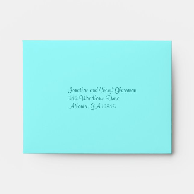 Lime and Aqua Polka Dot Envelope for RSVP Card (Front)