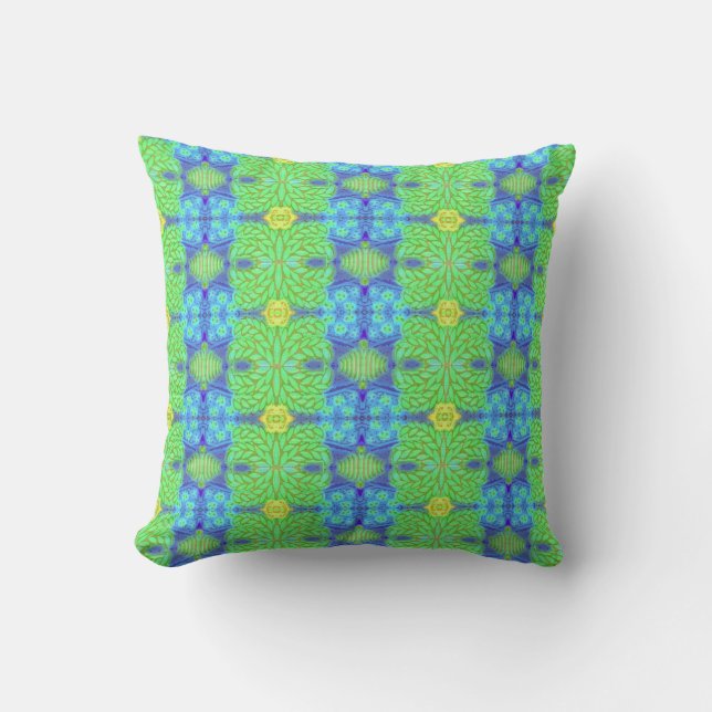 Lime and Blueberry Throw Pillow (Front)