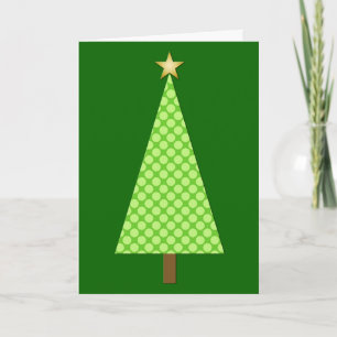 Lime and Emerald Green Modern Christmas Tree Holiday Card