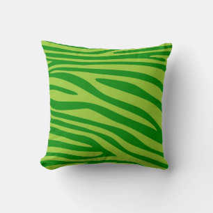 Lime and green Animal print skin of Zebra Throw Pillow