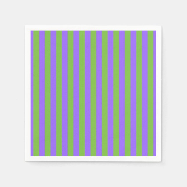 Lime and Lavender Stripes Napkin (Front)